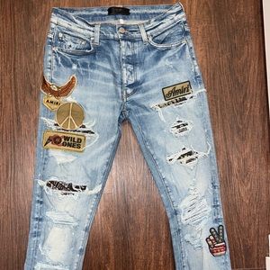 AMIRI Indigo Biker Patch Jeans